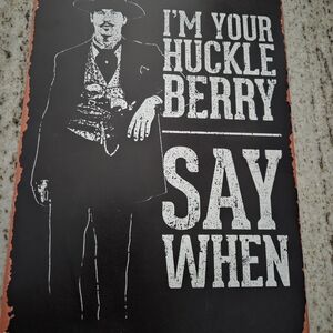 Vintage-Style Black Huckleberry Wall Art Sign